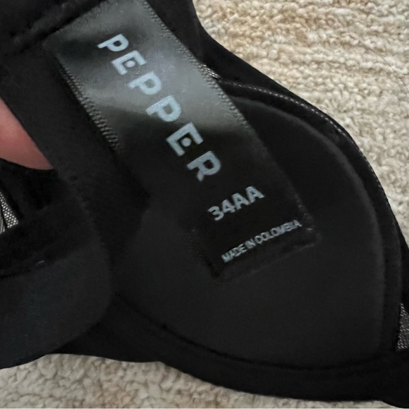 NEW Pepper All You Mesh Underwire Bra Black Size 34AA NWT - Picture 10 of 11